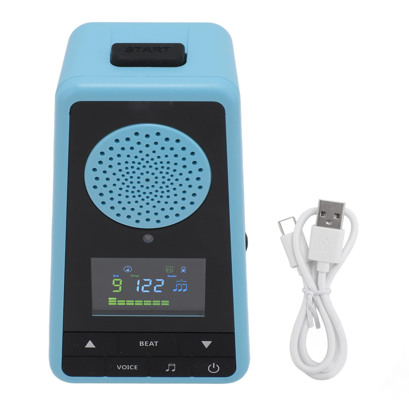 Focket Metrónomo Digital, Metrónomo Electrónico con Pantalla a Color Recargable 2 en 1, Ajuste de Ritmo y Tempo, Batería de 1300 MAh, Metrónomo con Altavoz Bluetooth para Ukelele,