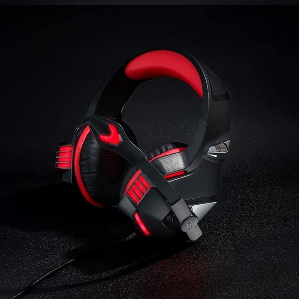 Beexcellent Gaming Headset con micrófono de cancelación de Ruido, PS4 Xbox One Auriculares 3D Juego de Sonido, Almohadillas for PC, Mac, portátil, móvil (Color : Red)