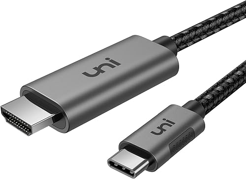 uni Cable USB C a HDMI de 10 pies 4K a 60 Hz, cable USB tipo C a HDMI de aluminio resistente (compatible con Thunderbolt 3/4) con Samsung S8-S23,