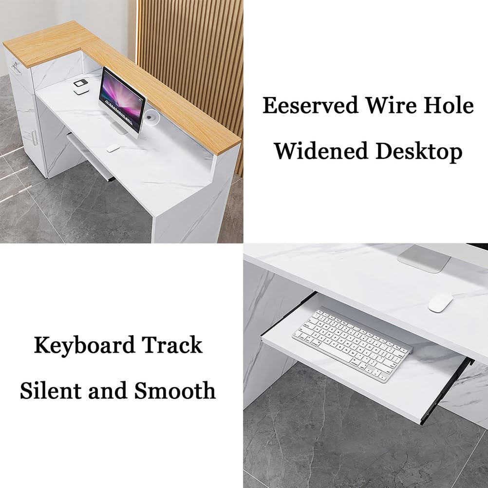 Recept Desk moderno con serratura Ders & tastiera vassoio 160 x 45 cm hall bancone ufficio front desk con cavo ment per saloni e aziende