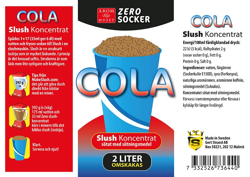 Null Zucker Cola Slushkonzentrat 2 Liter – Bild 4