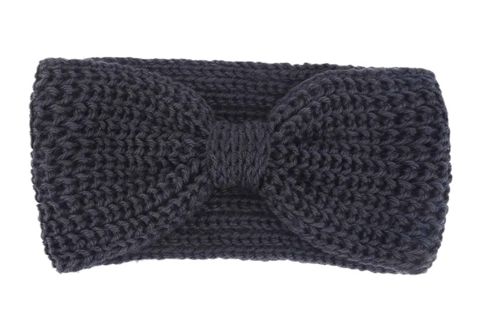 Stirnband 3 stücke Frauen Stirnband Einfarbig Elastische Haar Bands Twisted Gestrickte Turban Headwrap Winter Mädchen Haarband Haar Zubehör Winter Stirnband(Grey E)