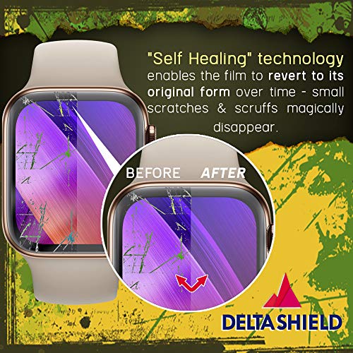 DeltaShield Screen Protector for Apple Watch Series 4 (40mm)(6-Pack)(Maximum Coverage) Anti-Bubble Military-Grade Clear TPU Film