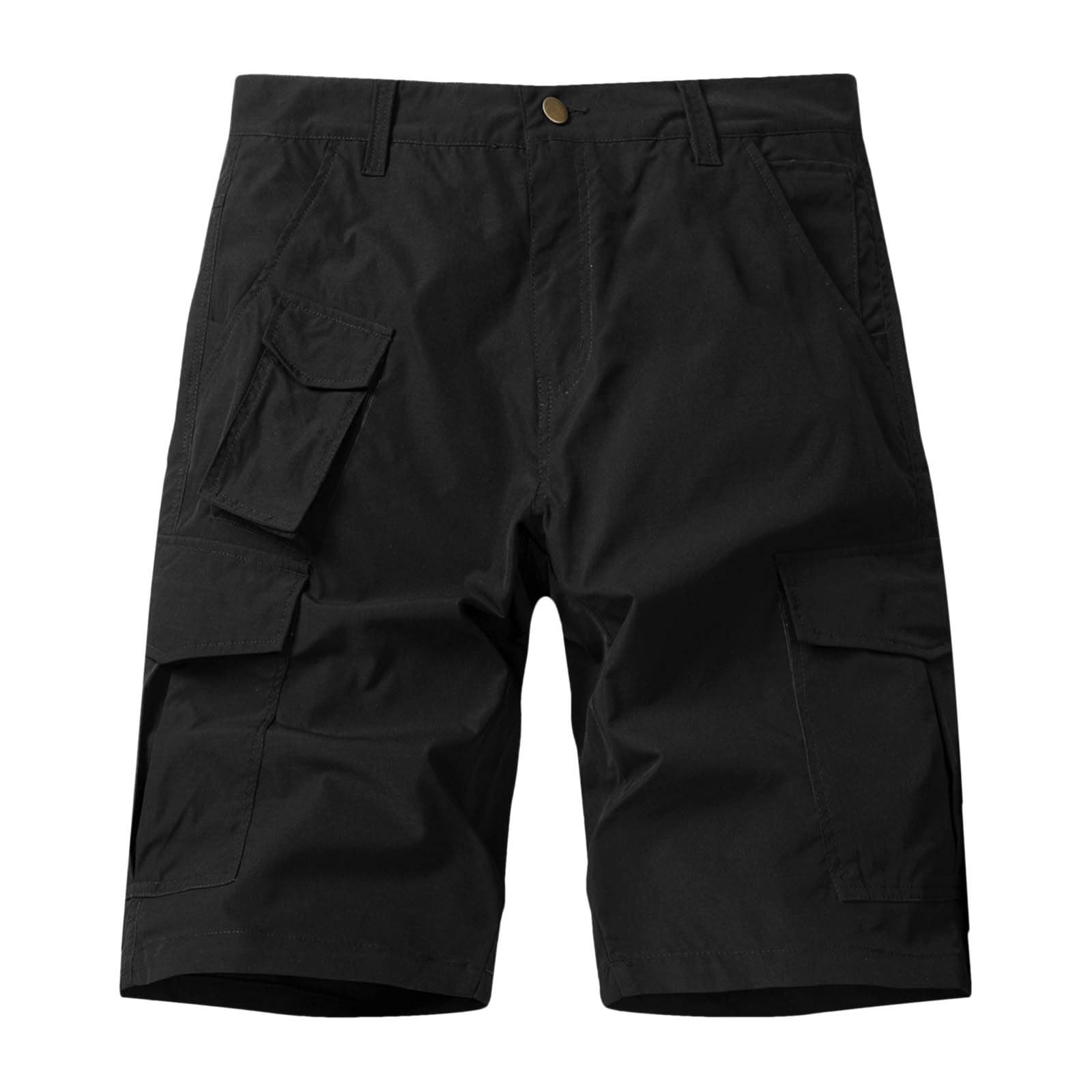 Men's Classic Relaxed Fit Cargo Short Multi-Pockets Quick Dry Tactical Shorts Stretchy Running Athletic Hiking Pants Black 34