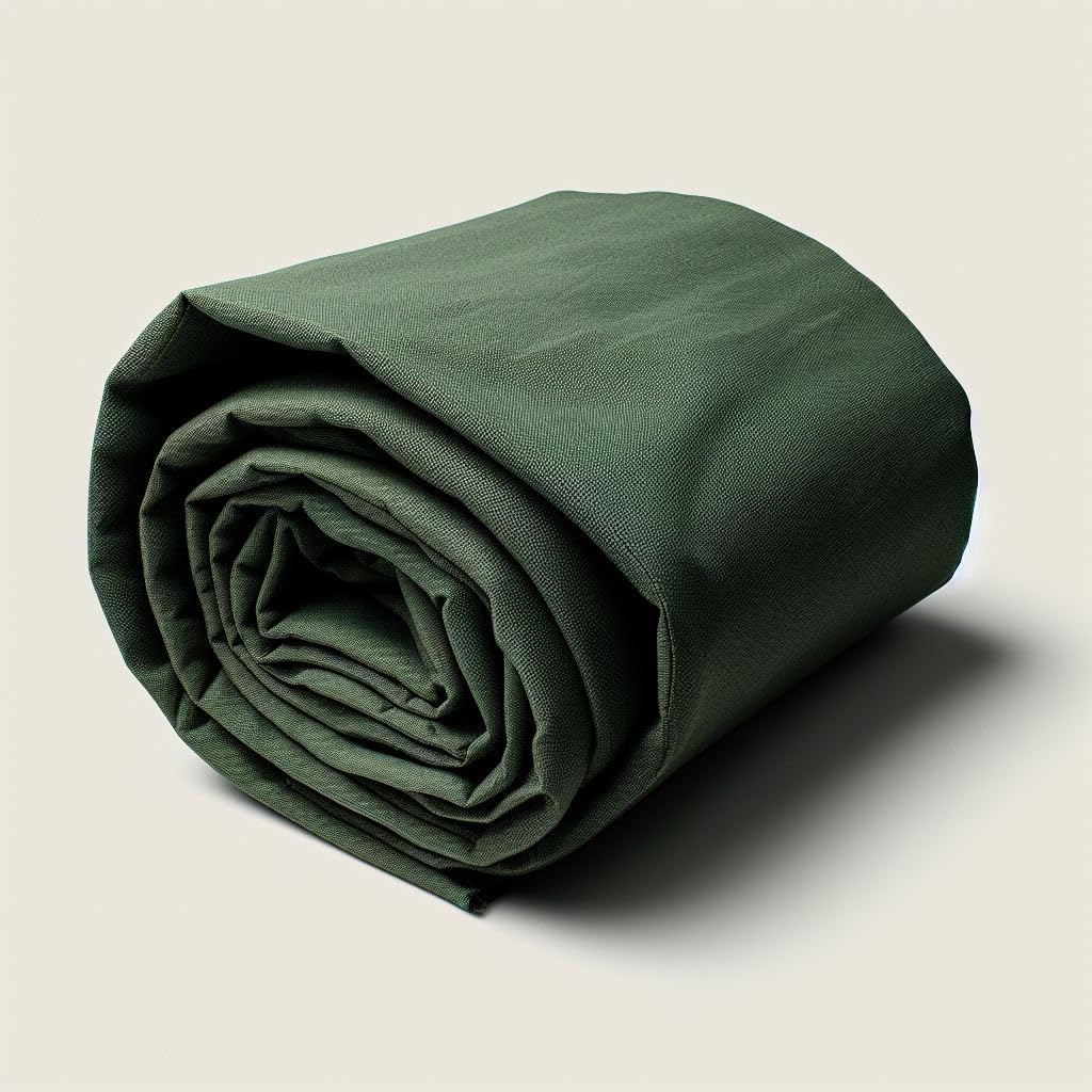 UK Eco Green Canvas Heavy Duty Cotton Tarpaulin Cover Boat Log Store Roofing Sheets (Green, 6 x 8 (1.8m x 2.4m)) - Image 2