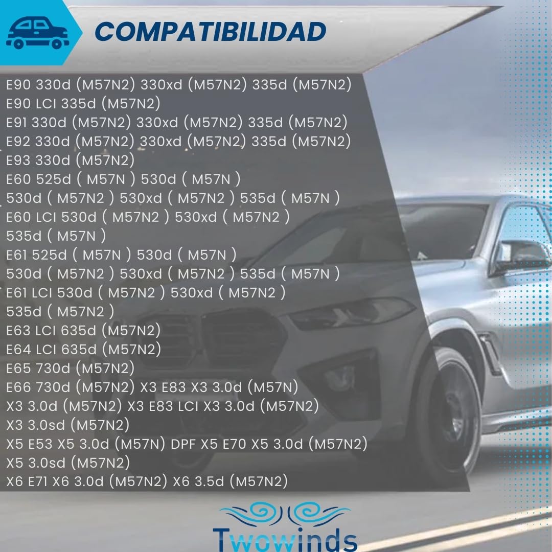 Twowinds - Kit Anular Mariposas Colector Admisión (32mm) Compatible con BMW E39 E46 E60 E61 E63 E64 E67 E81 E82 E88 E90 E91 E92 E93 X3 E83 X5 E53 E87 X5 E70 X6 E71 - 6 Cilindros (6 tapones, 20 Juntas)