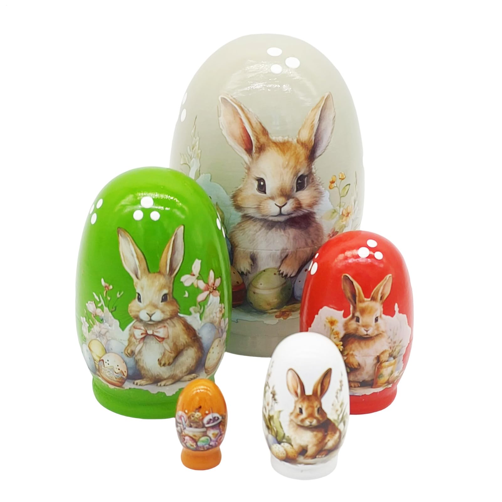 Poupées gigognes de lapin de Pâques, cadeau en bois pour décoration de maison