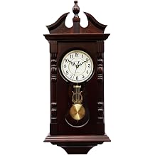 Grandfather Wall Clocks Battery Operated for Living Room Decor, Traditional Wood Wall Pendulum Clock with Westminster Chime, Makes A Great Housewarming Or Birthday Gift