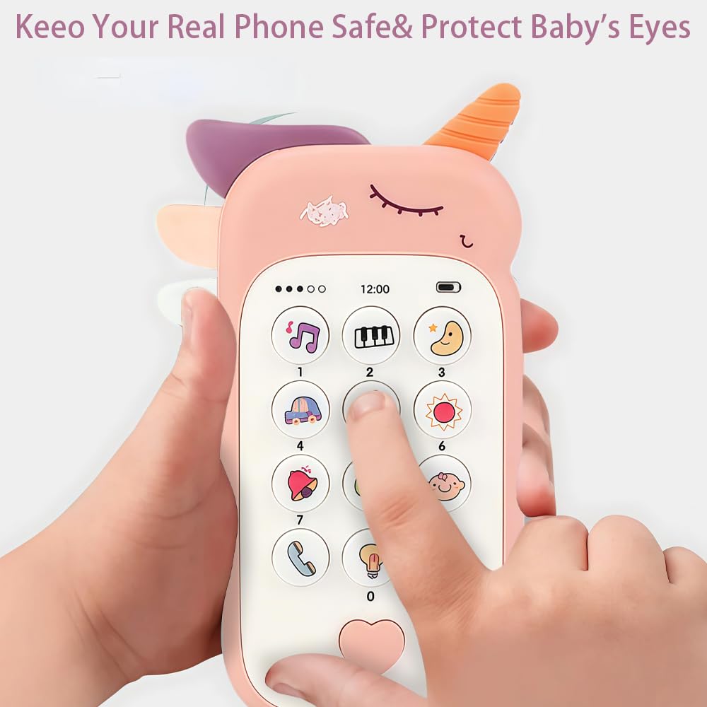 Baby Phone Toy for 1 Year Old Girl Gifts,QIANSSE Musical Learning Toy for 12-18 Months Baby Girl Toys Interactive Early Education Cell Phone with Lights Sounds - Image 7