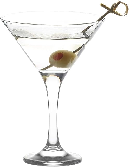LAV Martini Glasses Set of 6 - Martini Cocktail Glass Set 6 Oz - Cosmopolitan Glasses for Elegant Cocktails - Classic Cocktail Glasses with Chic Design for Home Parties - Made in Europe