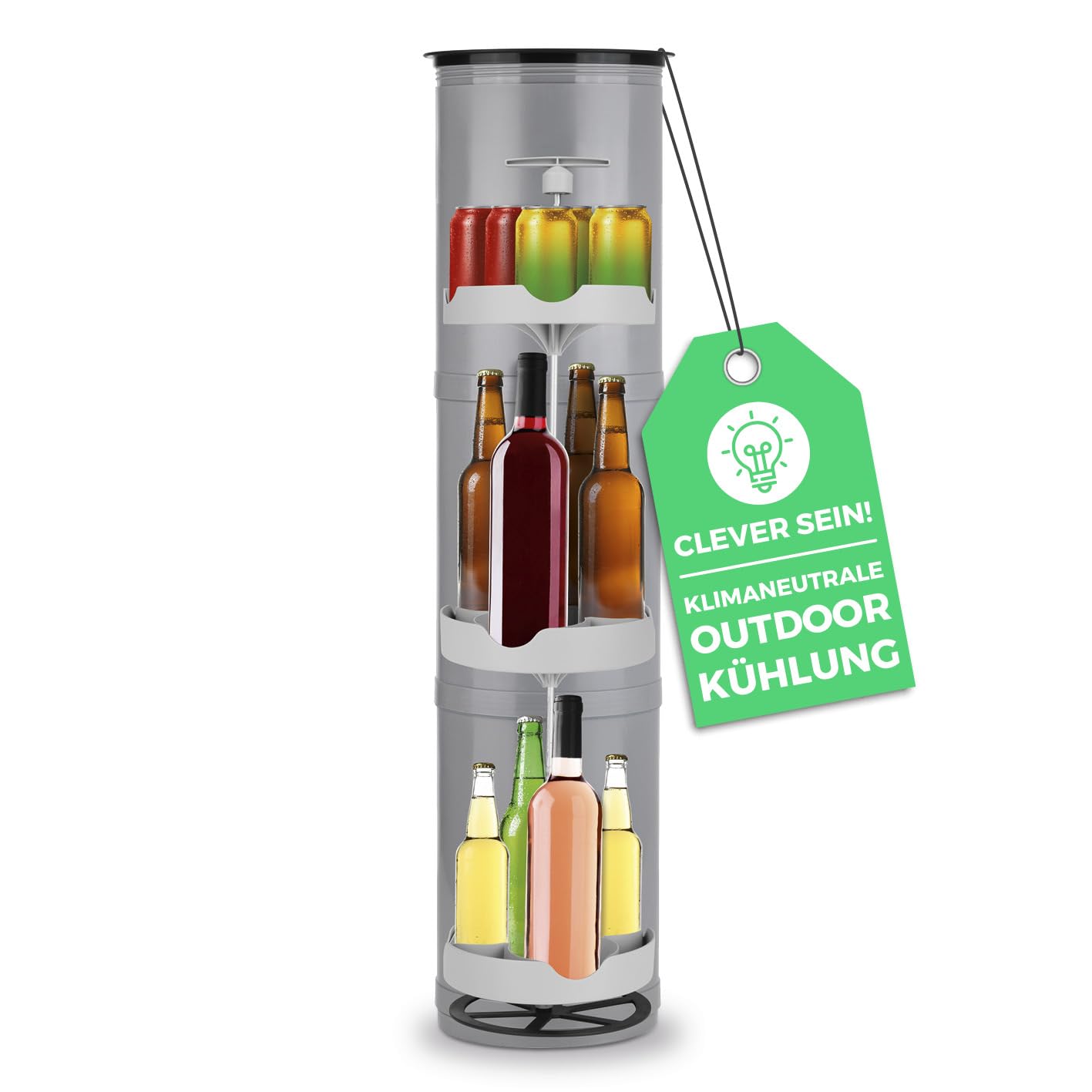 EASYmaxx Flaschenkühler Outdoor | Flaschen- und Dosen-Kühler | Erdloch Bierkühler | Bis zu 13 Flaschen & Dosen (0,33l bis 1 l)