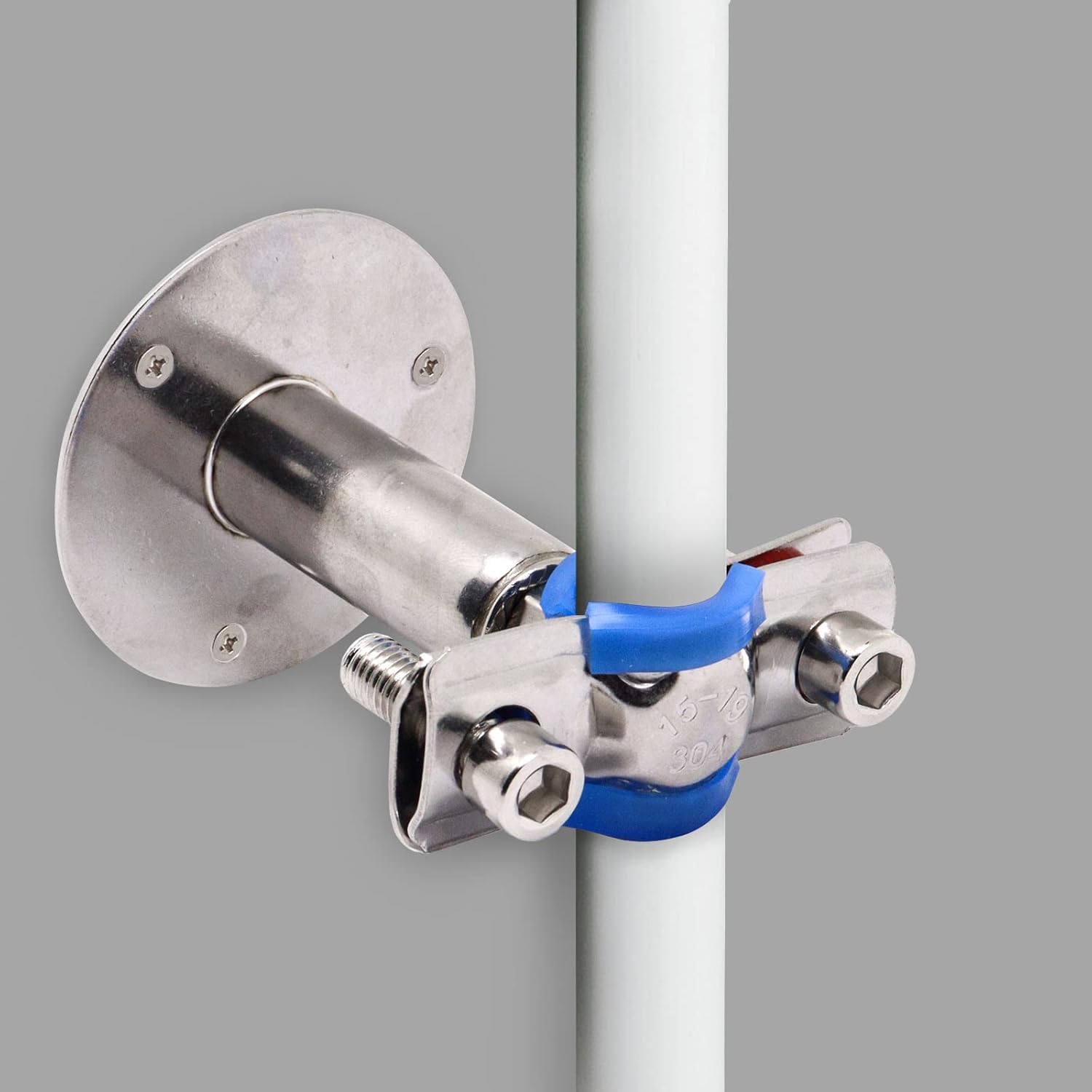 Lot de 4 Supports de Tuyaux Réglables en Acier Inoxydable 304 | Hauteur Ajustable 50-100mm - Montage Mural/Plafond avec Coussinets Antivibration - Pour Tuyaux Ø25-27mm - Fourni avec Vis