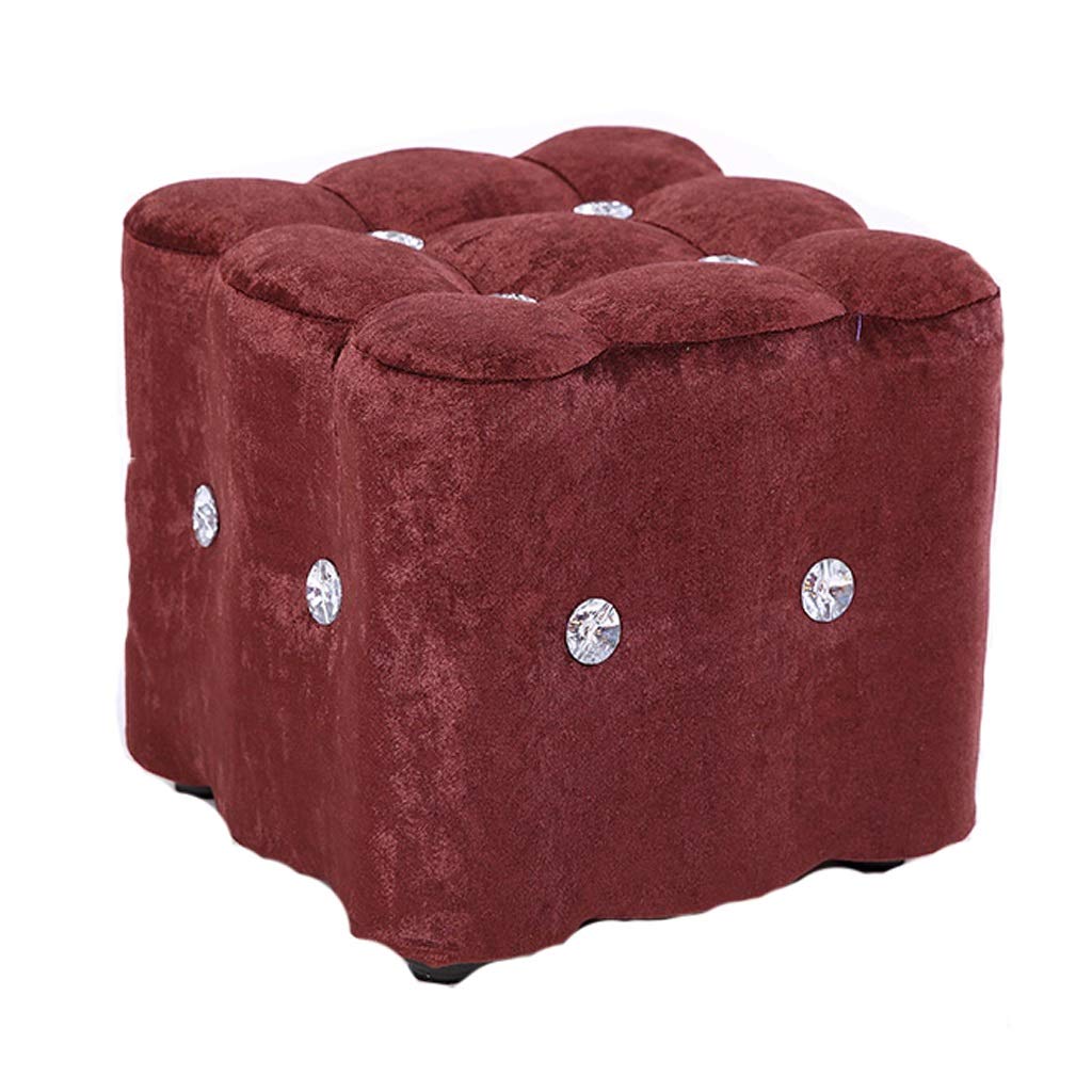 Tabouret en tissu marron CHEWYNP pour ne plus mettre ses chaussures debout