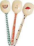 Rice Kochlöffel Löffel Set 3-Teilig aus Melamin Oval Geformt Bunt Ideal für Camping
