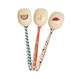 Rice Kochlöffel Löffel Set 3-Teilig aus Melamin Oval Geformt Bunt Ideal für Camping