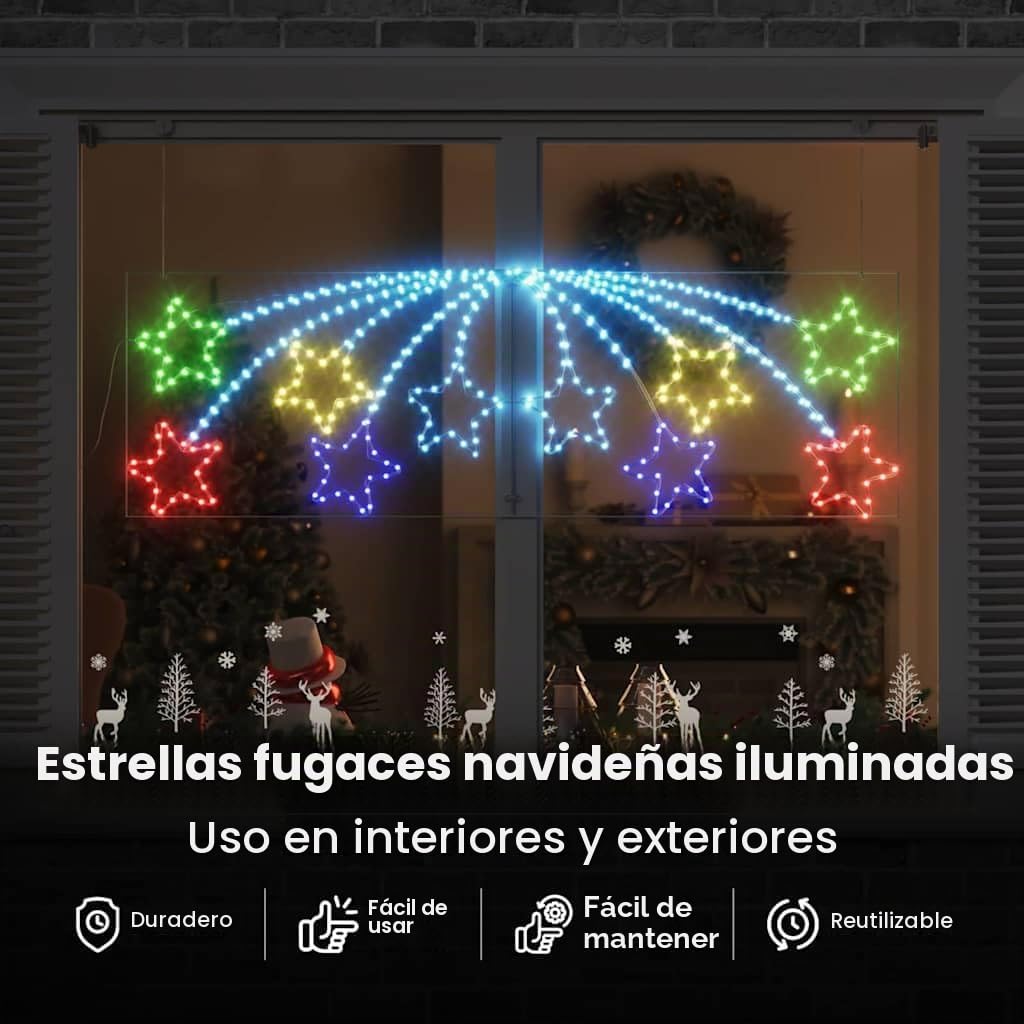 vidaXL Estrella de Navidad 432 LED Multicolor 182 x 58 cm PVC