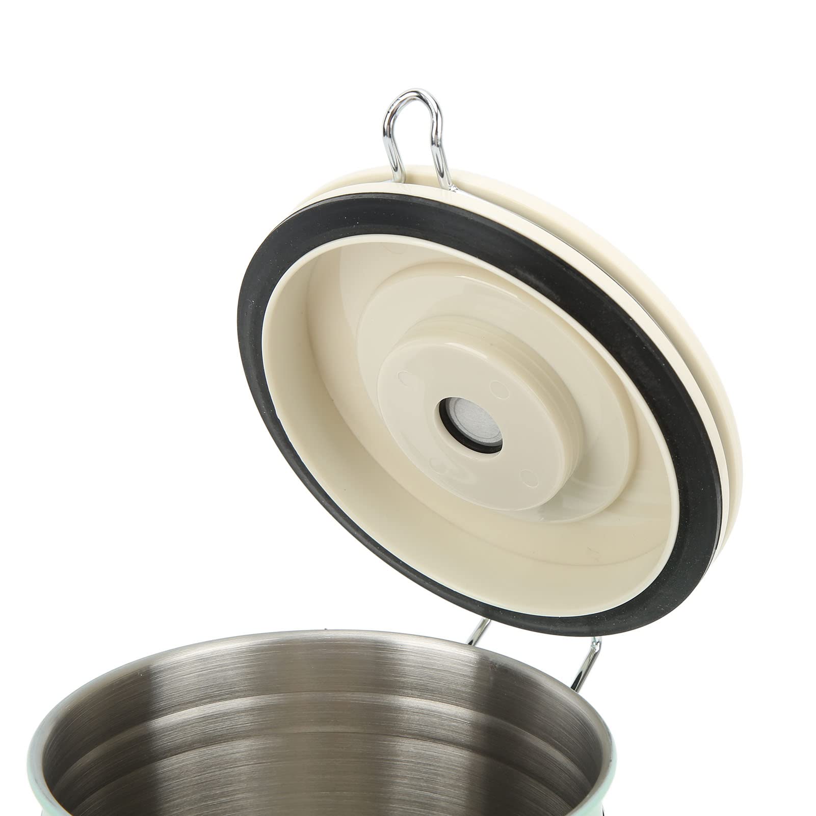 Cocoarm Bote de Café Grado Alimentario 304 Acero Inoxidable Bote de Café Tarro de Cocina Recipiente para Alimentos con Cucharilla y Rueda de Fecha (1.8L)