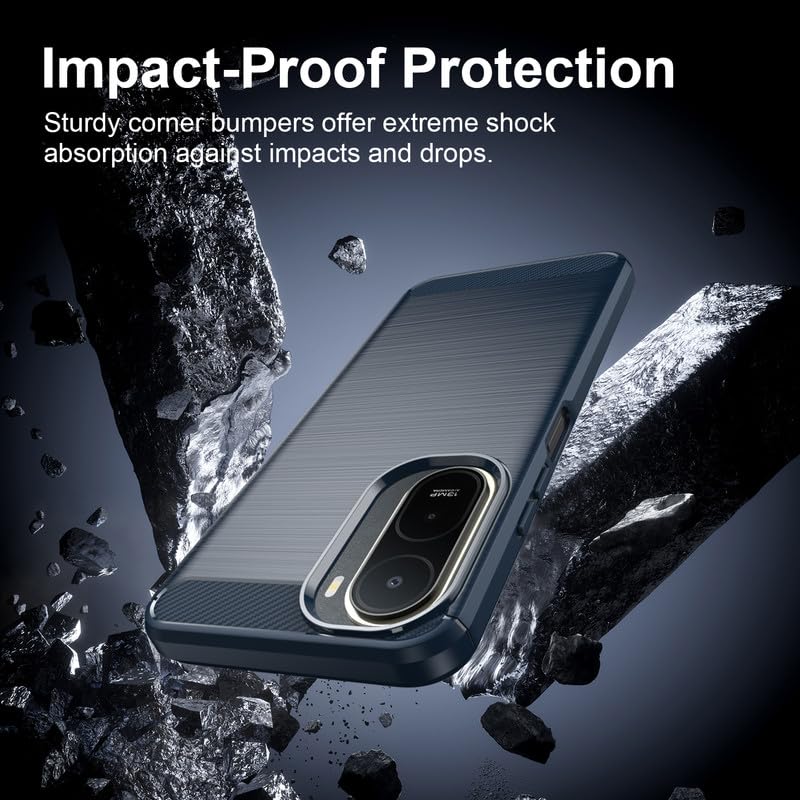 Image of Basic Case for Mi Redmi A7 Pro 5G / Poco C85x 5G (Carbon Fibre Blue)