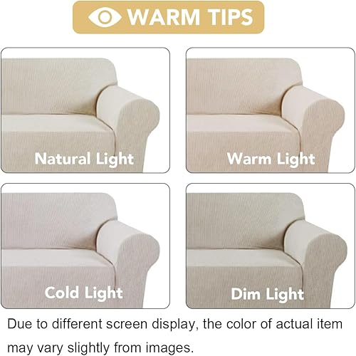 Miniatura 122 de H.VERSAILTEX Fundas elásticas para sofá de 1 pieza, fundas para sofás y sofás de 3 plazas, con tela de jacquard gruesa a cuadros con parte inferior