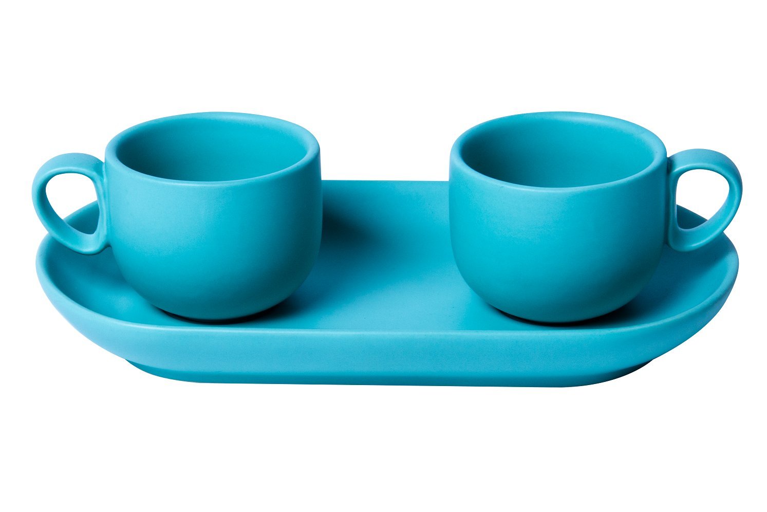 BITOSSI HOME Set 2 Pieces Cup Coffee + Tray bis Blue