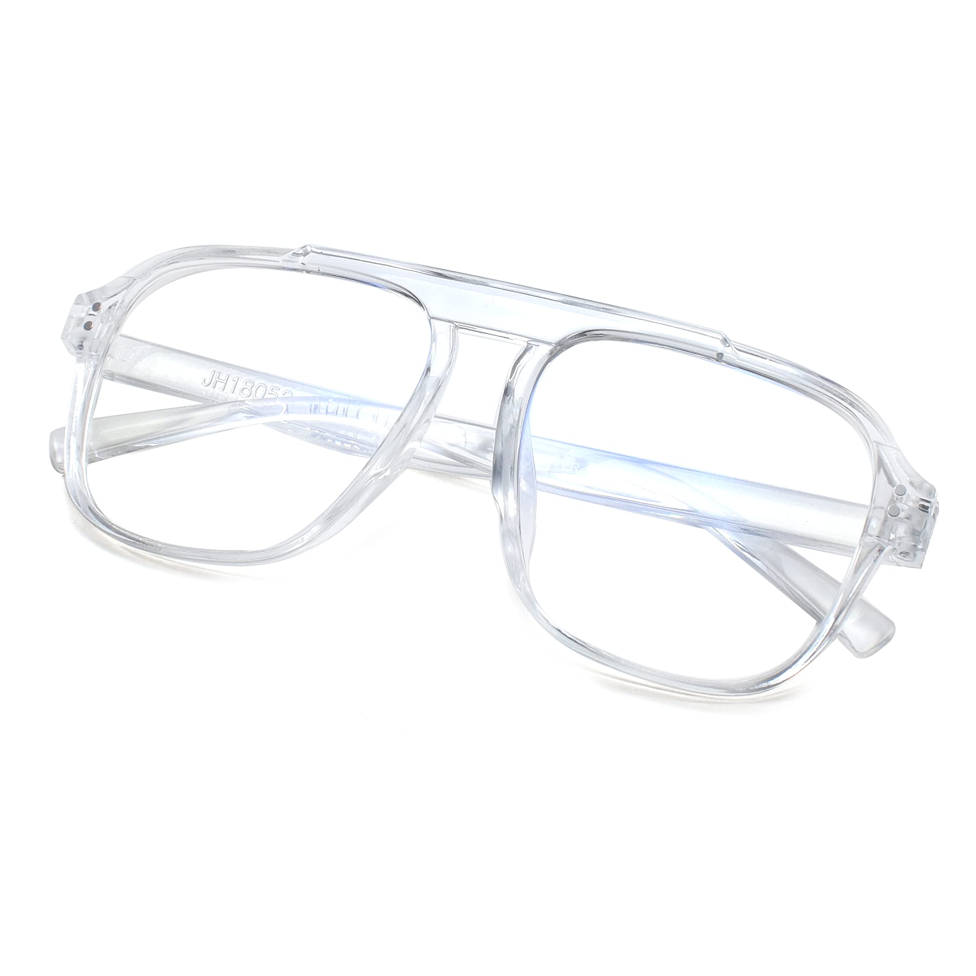 Peter Jones Square Computer Glasses for Men Women with Zero Power Blue Light Blocking Glare Lenses (SIZE LARGE) 18052