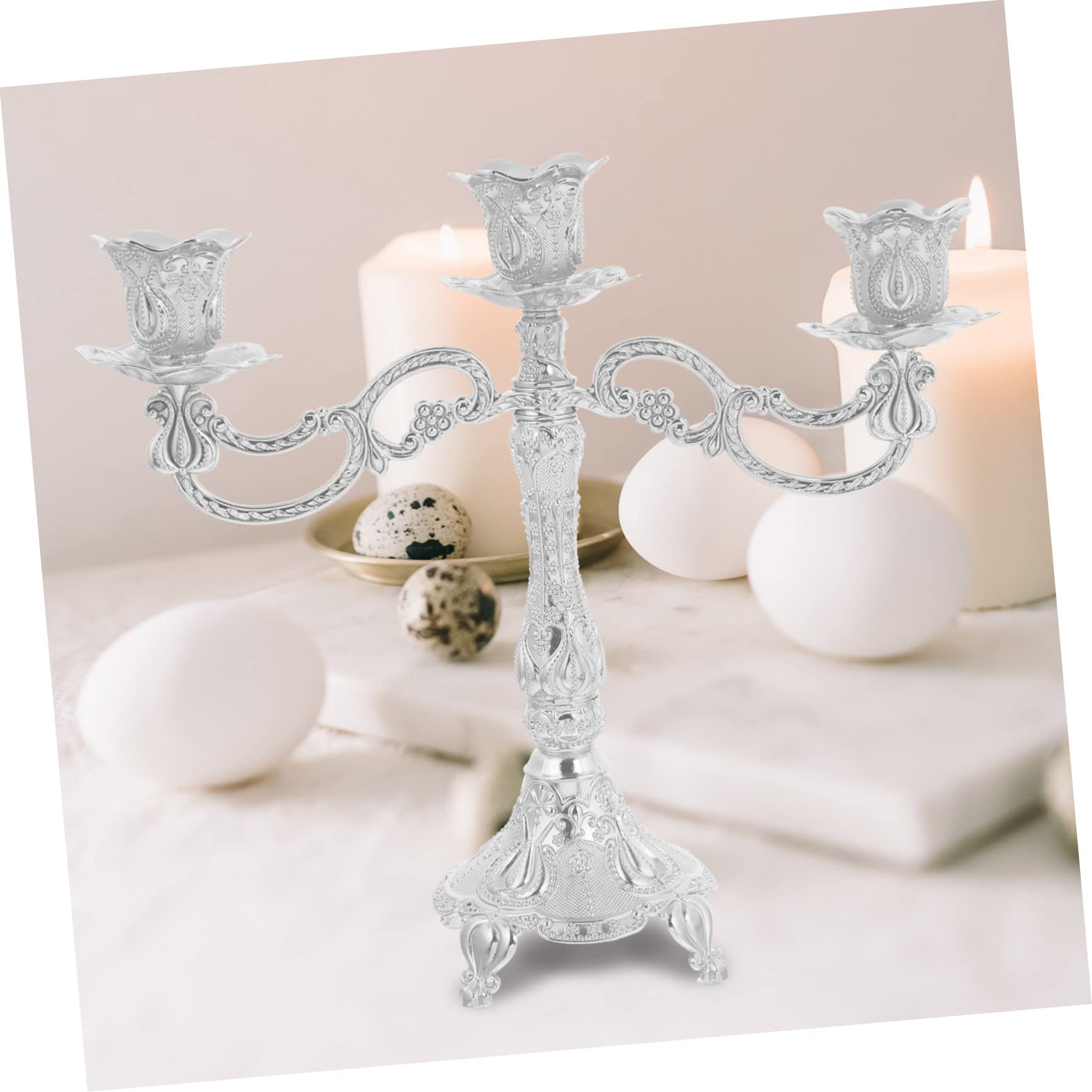 Candeliere, 1 pz candeliere 3 Bracci candelabro in Metallo portacandele Decorativo portacandele Decorativo mensola Tavolo Rustico Decorazione Matrimonio Candela pilastro Zinco