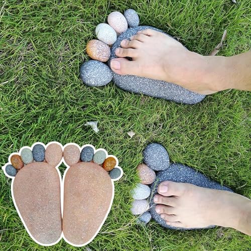 Piedras escalonadas al aire libre para jardín, adoquines de camino, decoración de paisajismo de cama de flores, piedras grises duraderas