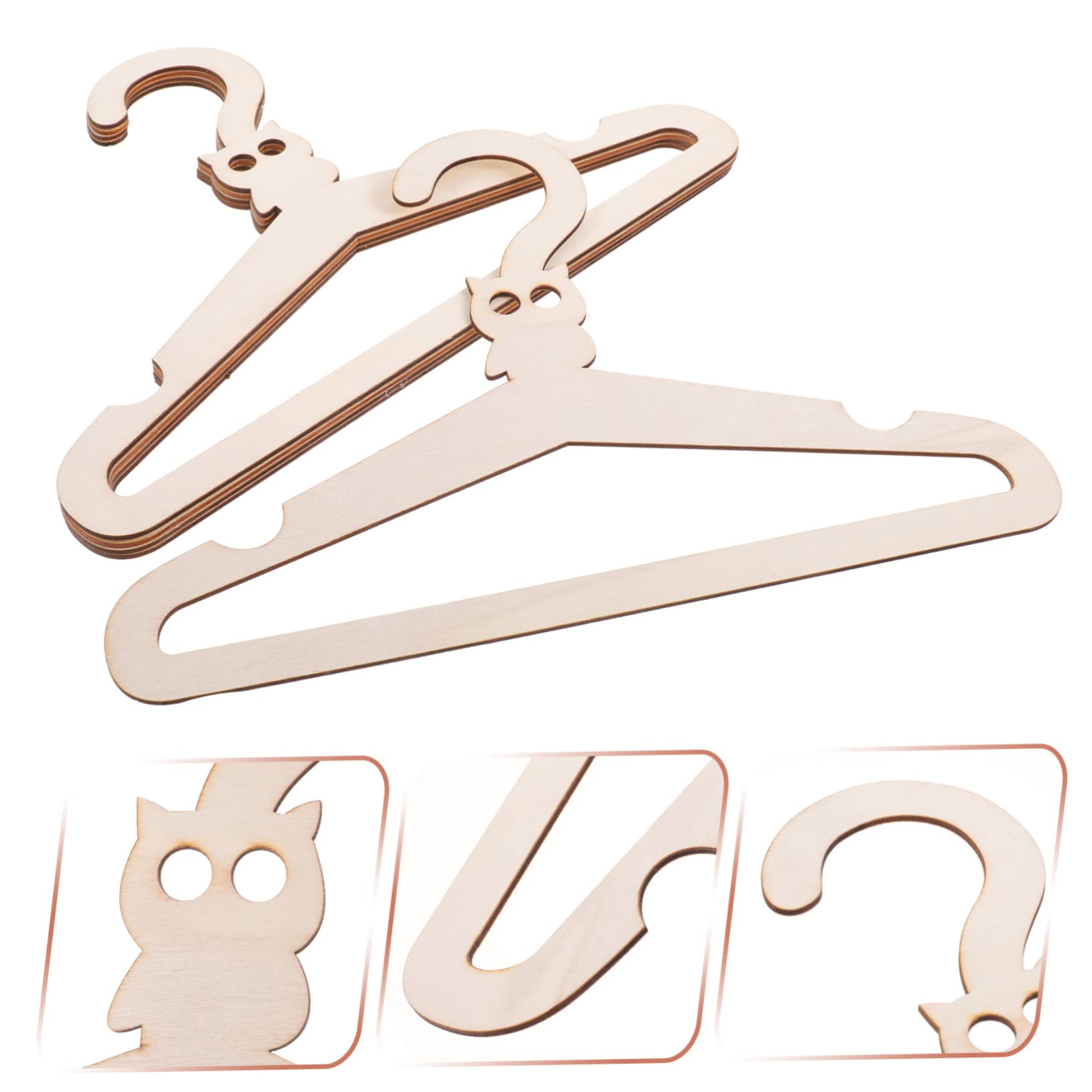 KOMBIUDA Baby Furniture for Nursery 5pcs Wooden Hangers Anti-Slip Smooth Boys and Girls Clothes Hangers Bulk Pink