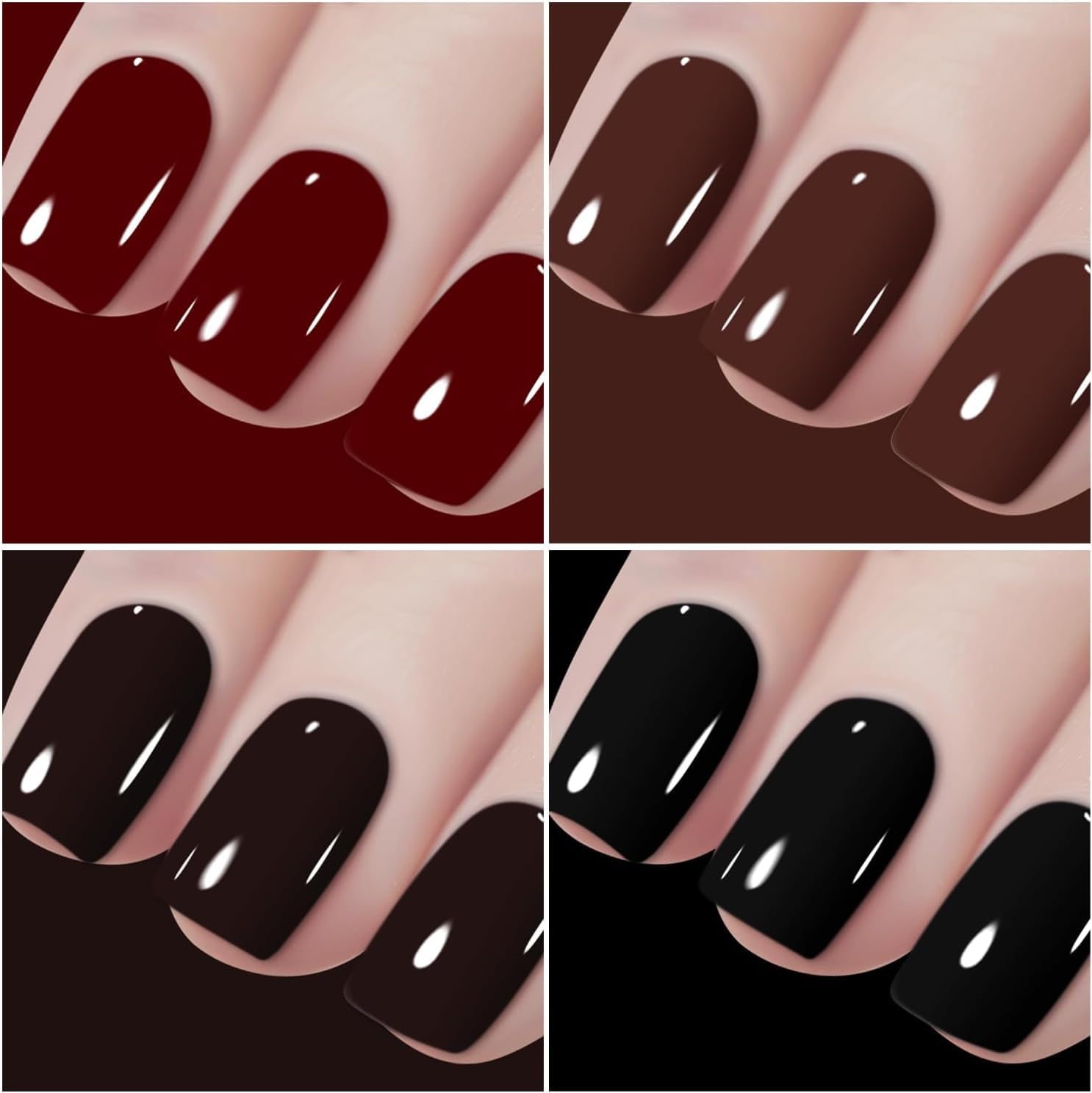Vishine Smalto Semipermanente Unghie, 48 pcs Smalti Semipermanenti per Unghie con Base e Top Coat, Matt Coat, Smalto per Unghie in gel UV LED Nudo Rosso Semipermanente Unghie, 8ml