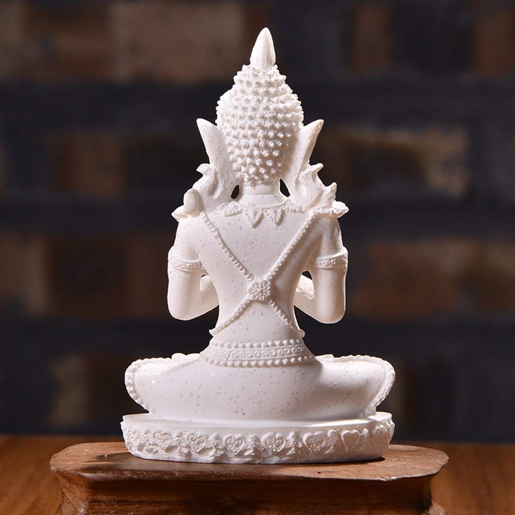 Estatua de Buda Estatua de Buda de 16 Estilos Escultura de Buda de Piedra Arenisca Natural Estatuilla hindú Fengshui meditación decoración del hogar en Miniatura，A