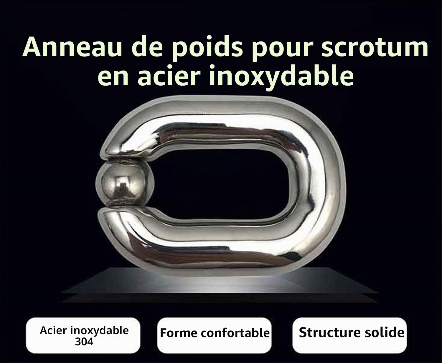 SeLgurFos Anneau de coq pendentif de poids de scrotum, anneaux de testicule en acier inoxydable pour hommes (big)