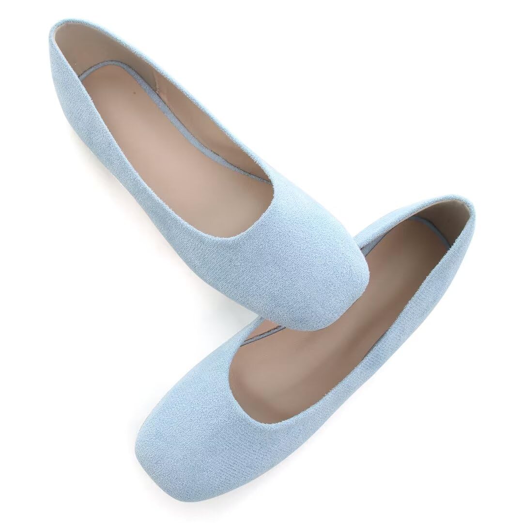 Stunner Women's Comfortable Slip On Ballet Shoes Square Toe Dress Flats Soft Walking Flats 2