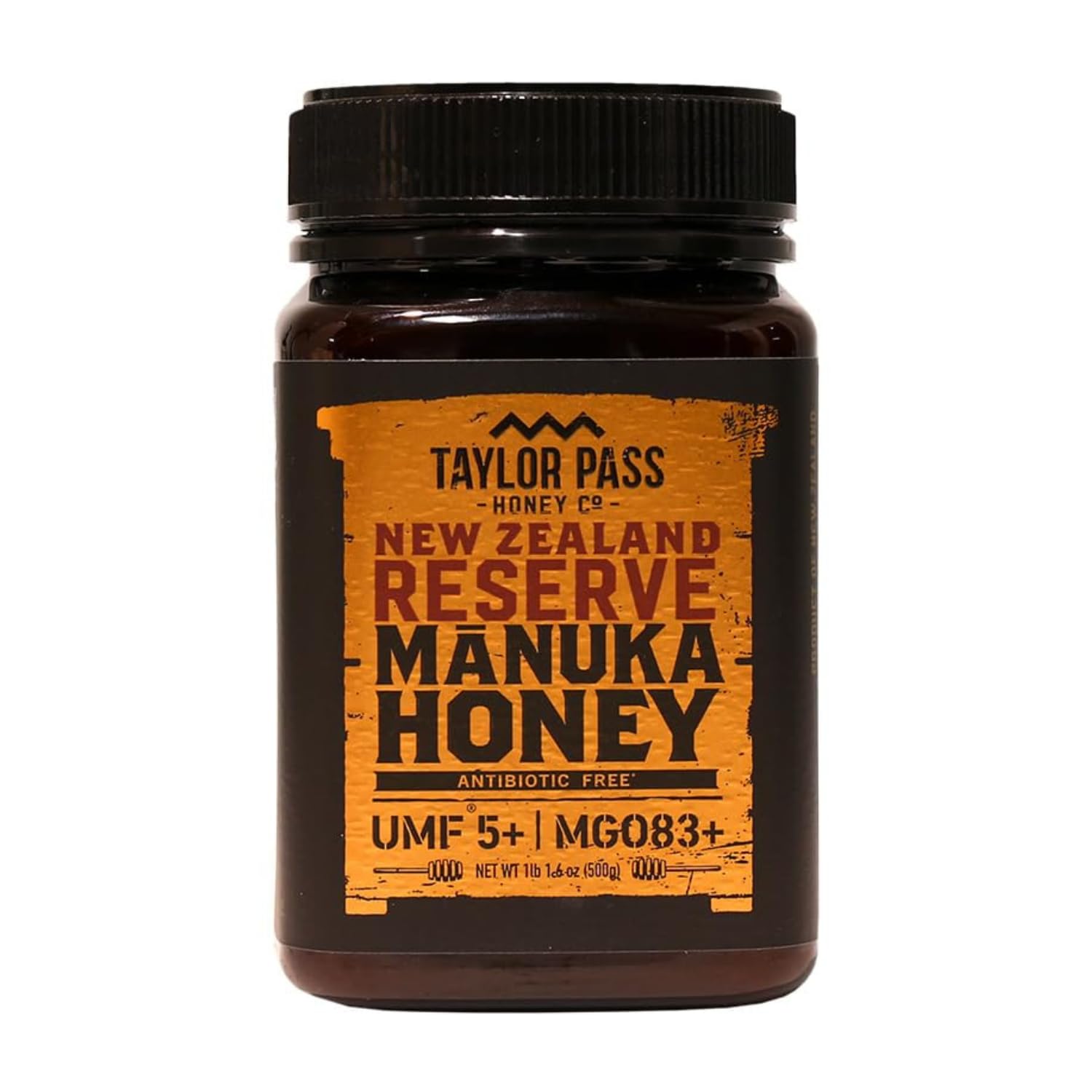 Taylor Pass Honey Co Manuka Honey UMF 5+ MGO 83+ | Monofloral New Zealand Honey | Sustainable, Non-GMO, Halal, UMF Certified | BPA-Free Jar | 500g 1lb 1.6 Oz