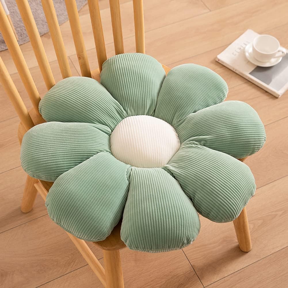vctops Floral Shaped Throw Pillow Soft Velevt Chair Pad Oversize Floor Cushion Daisy Flower Decorative Seat Cushion for Office Sedentary Tatami Car (Yellow,23"x23")