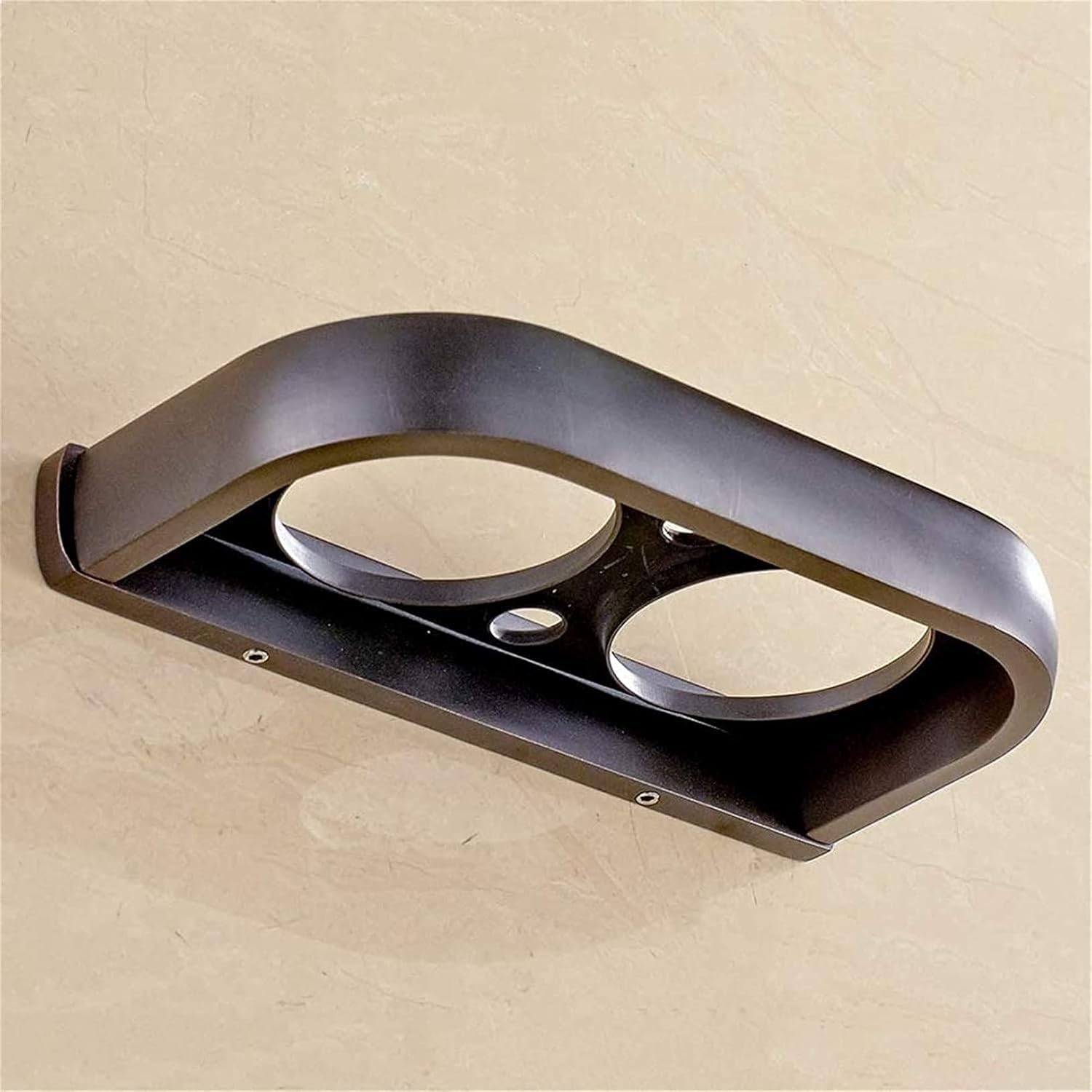 Portavasos para cepillos de Dientes， Accesorios de Montaje en Pared for baño, portavasos for Cepillo de Dientes de Bronce Retro Negro, portavasos Doble con Taza de cerámica Antigua(Schwarz)