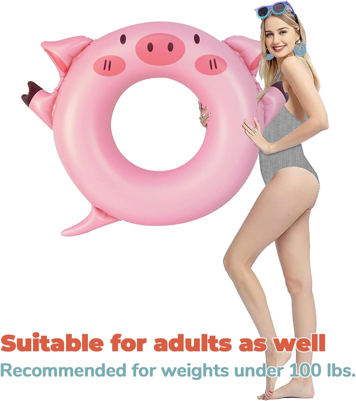 HOHQB Pool Floats Kids : Swim Rings Floaties for Kids 3-12,Inflatable Animal Cute Cartoon Pool Toys for Toddlers 3-5