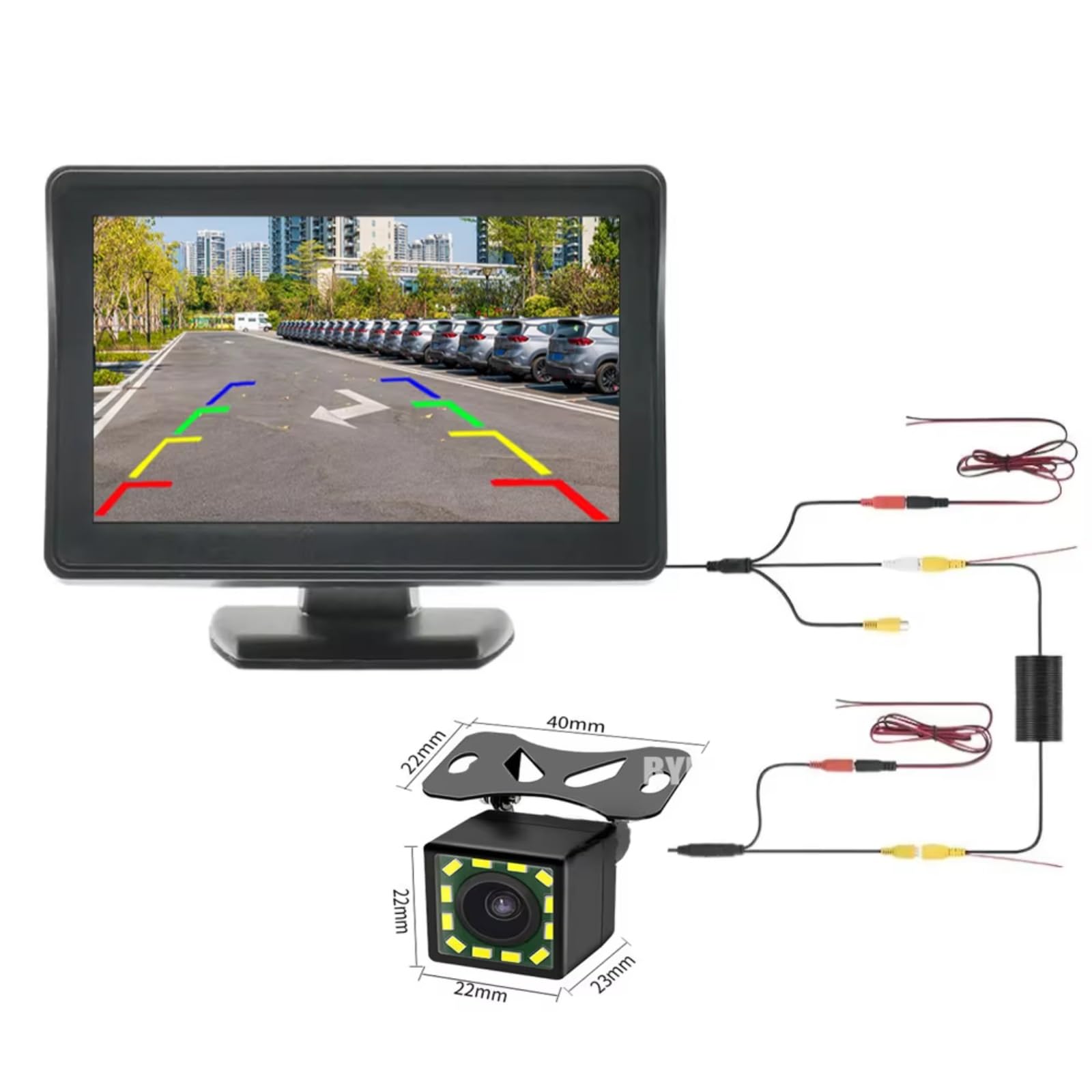 Kamera cofania samochodowa kamera cofania szeroki stopień 4,3 cala wyświetlacz TFT LCD monitor wodoodporny noktowizor cofanie kopia zapasowa 2 w 1 parking cofanie kopia zapasowa