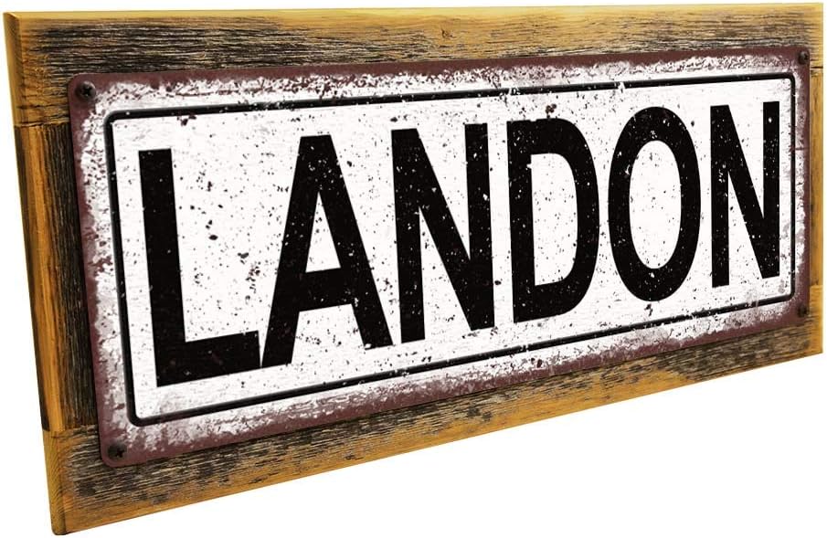Landon 6"x16" Metal Sign, Wall Décor for Kids Room and Nursery