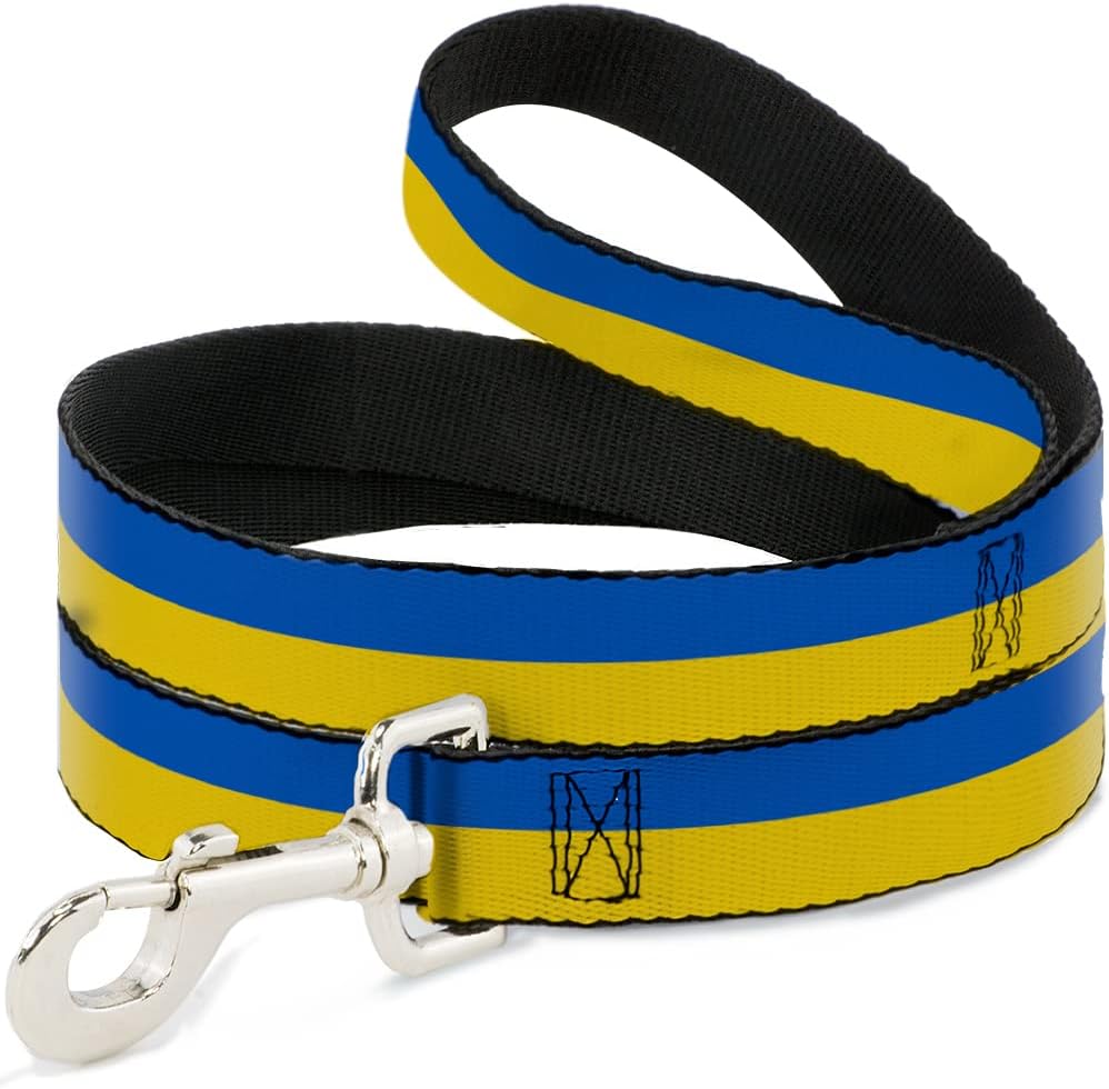 Buckle-Down Pet Leash, Dog Leash, Ukraine Flag Continuous, 6 Feet Long 1.0 Inch Wide