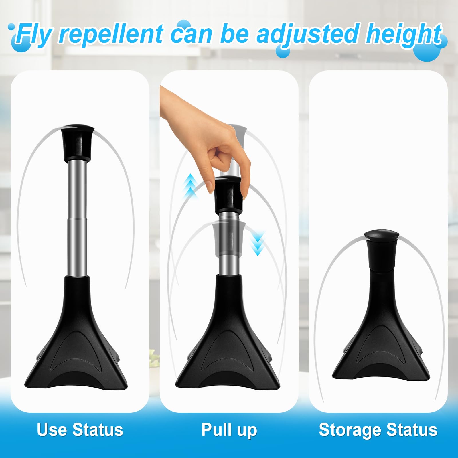 Ventilateur Anti-Mouches Pliable & Extensible, Mouches et Moustiques Repoussent Les Ventilateurs, Usage Table/Suspendu pour Pique-Nique et Barbecue, Contre Les Moustiques San Produit Chimique (4 PCS)