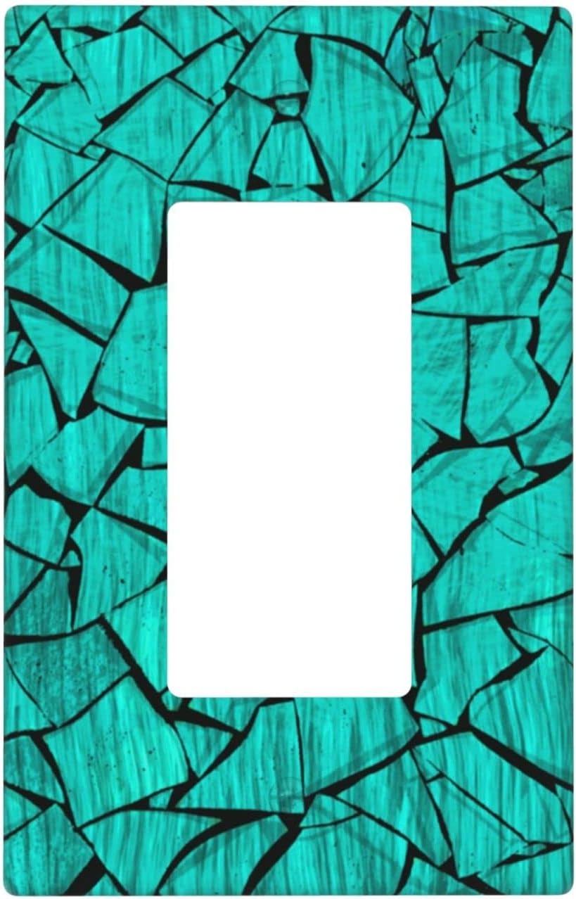 Turquoise Light Switch Cover Decorative Single Toggle Wall Plate Outlet Cover for Bathroom Kitchen Bedroom (Single Rocker)