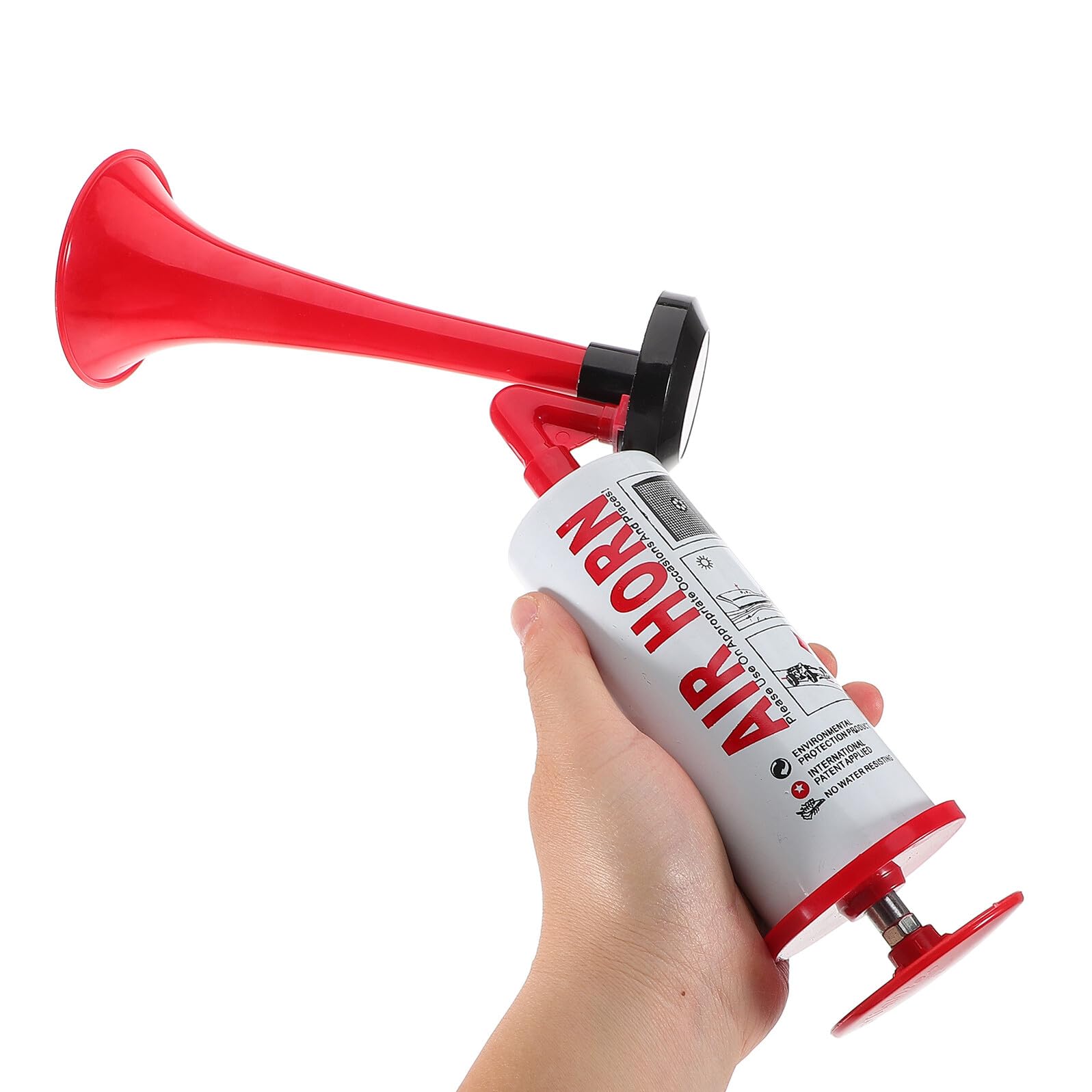 2 Stück Handliches Air Horn Lautes Signalhorn für Sport Boot Feuerwehr Tragbares Verschleißfestes Druckluft Horn in Rot Klare Durchdringende Schallqualität für Unterwegs
