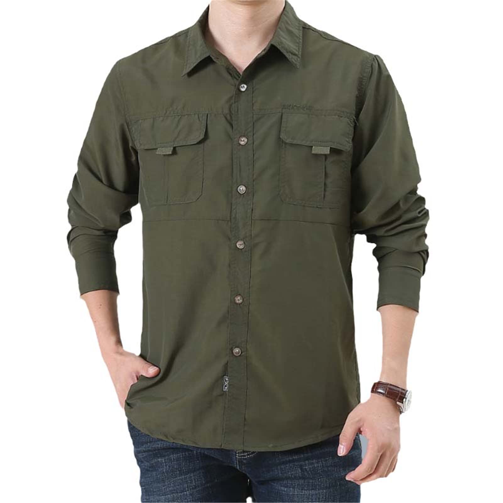 Hiking Fishing Military Tactical Shirt Men Breathable Blouse Long Sleeve Cargo Working Camisa Man Outdoor UV Shirts