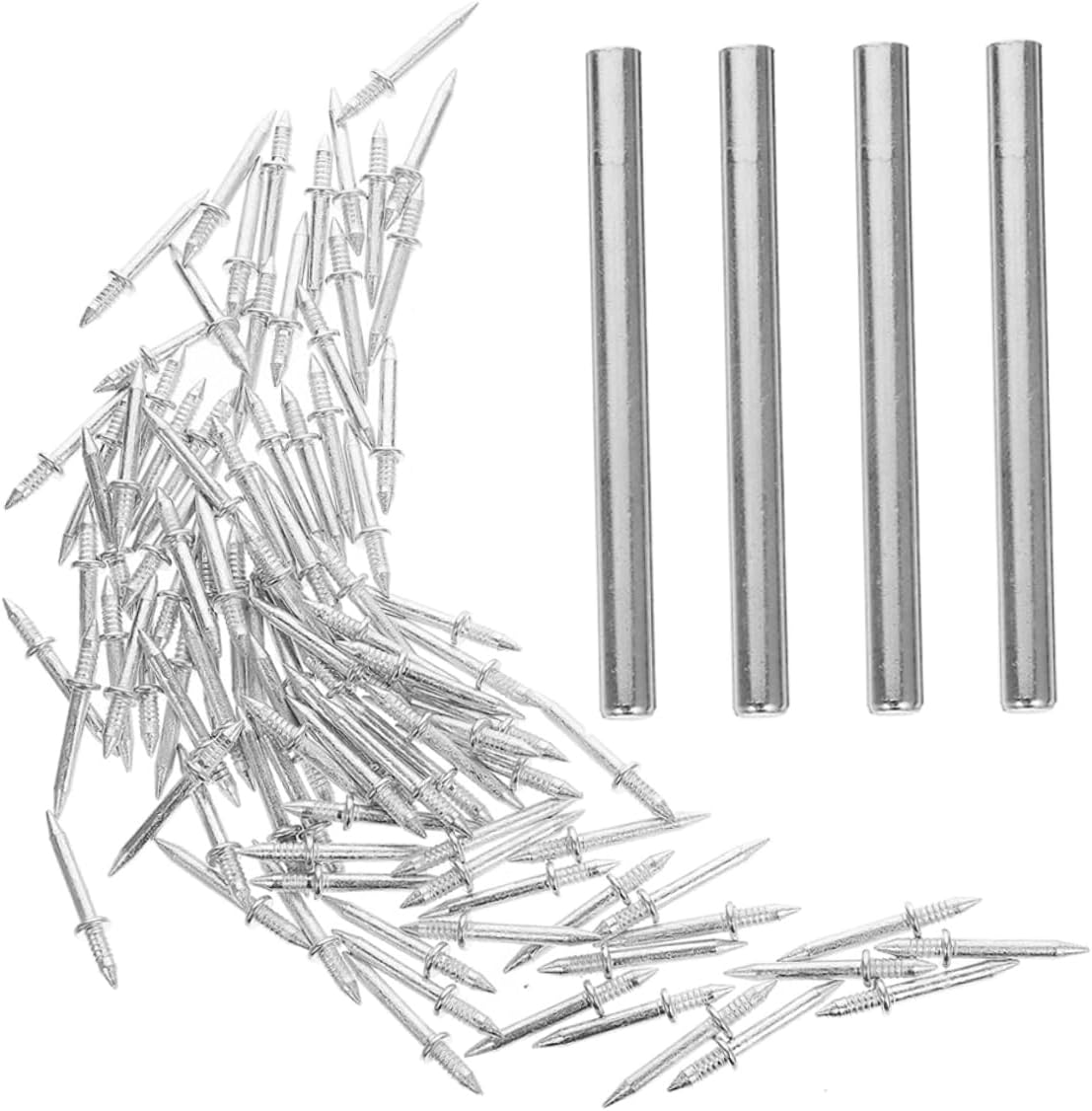 Hohopeti 200pcs Double Headed Seamless Skirting Nails Traceless Design for Easy Installation No Wall Damage with Installation Barrels for Secure Hanging and Edging