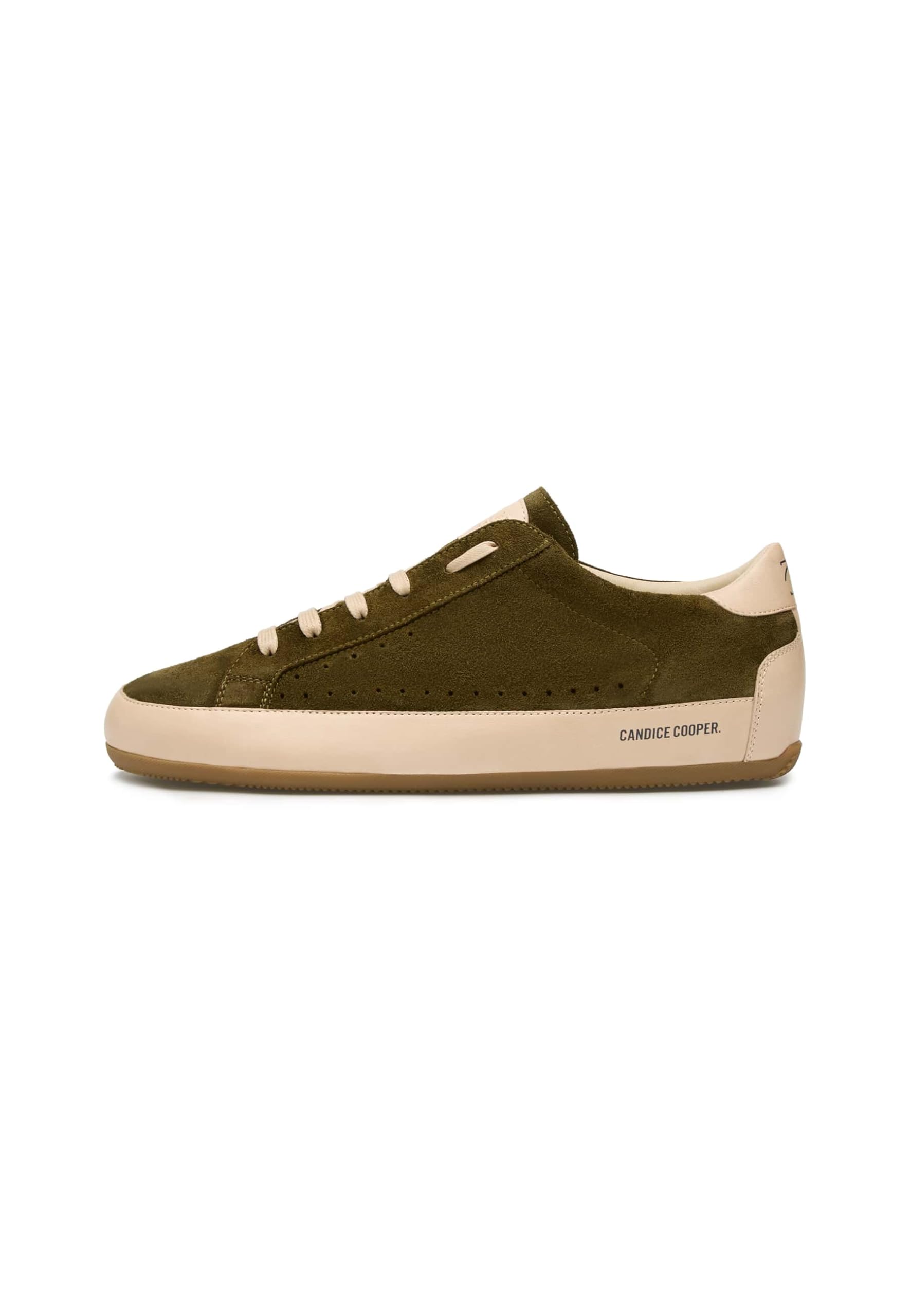Candice Cooper Danny Leather Sneakers, Ecru Army Green, 6 UK