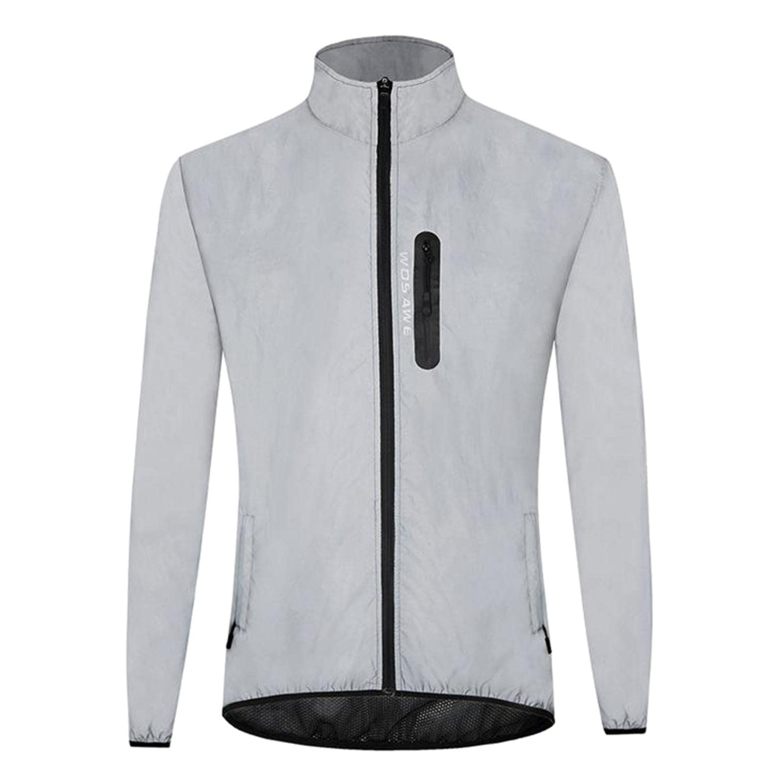 Giacca riflettente da uomo, giacca a vento da viaggio, sportiva, impermeabile, taglia M, colore: argento