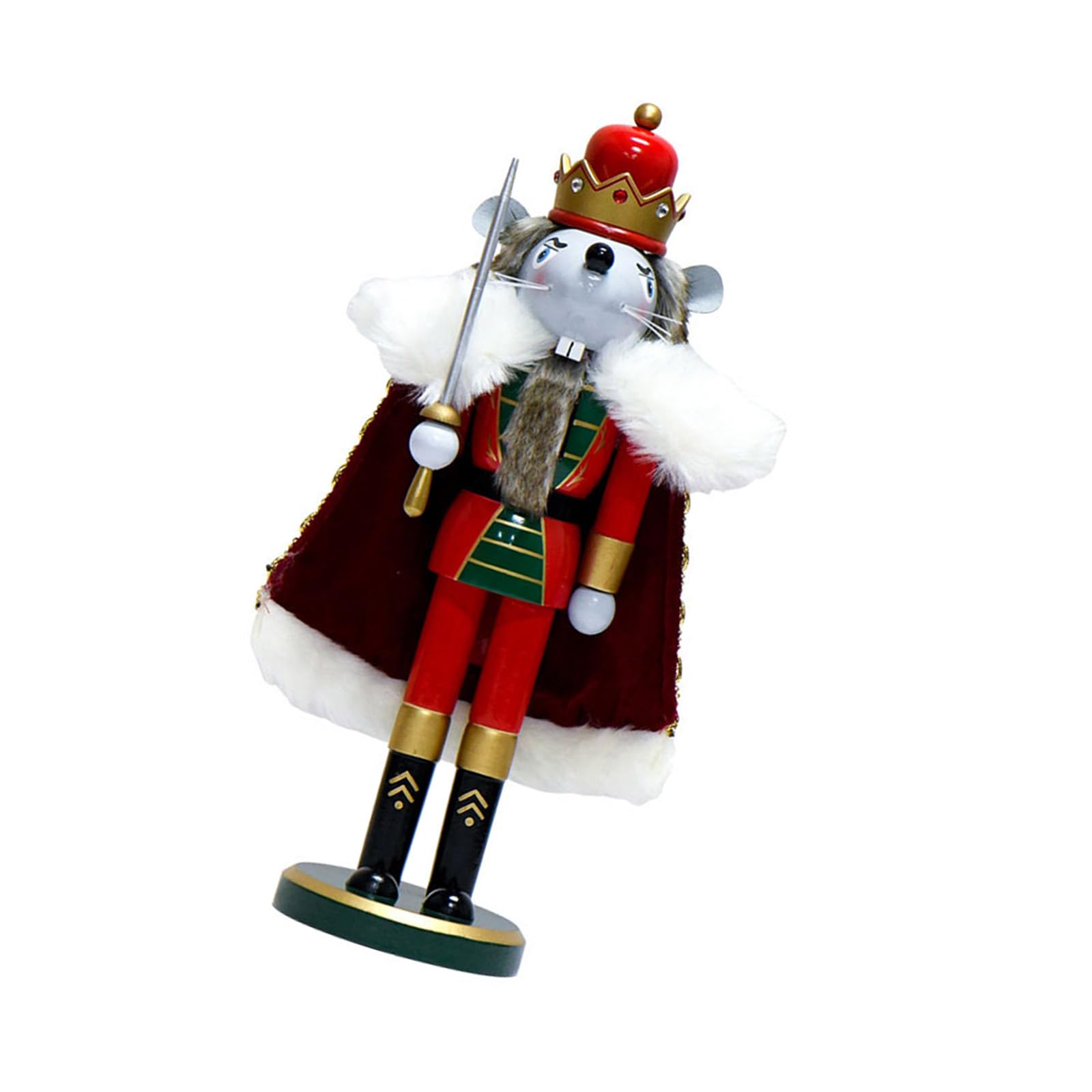 Elnwnnkc 36cm Wood King Nutcrackers Shaped Figurine Christmas Theme Desktops Ornament Tabletop Statue Holiday Party Accessories Seasonal Home Decoration