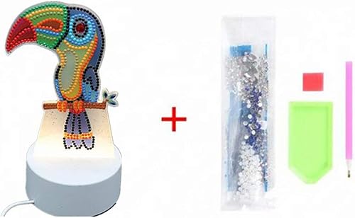 Miniatura 4 de Lámpara LED de pintura de diamante, cuentas especiales con forma de diamante, diseño de pintura de diamante, luz nocturna LED, kit de mosaico