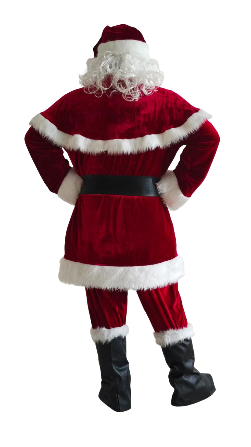 Costume de Père Noël pour Hommes Complet de Déguisement Vêtement de Père Noël Hommes Adulte（L
