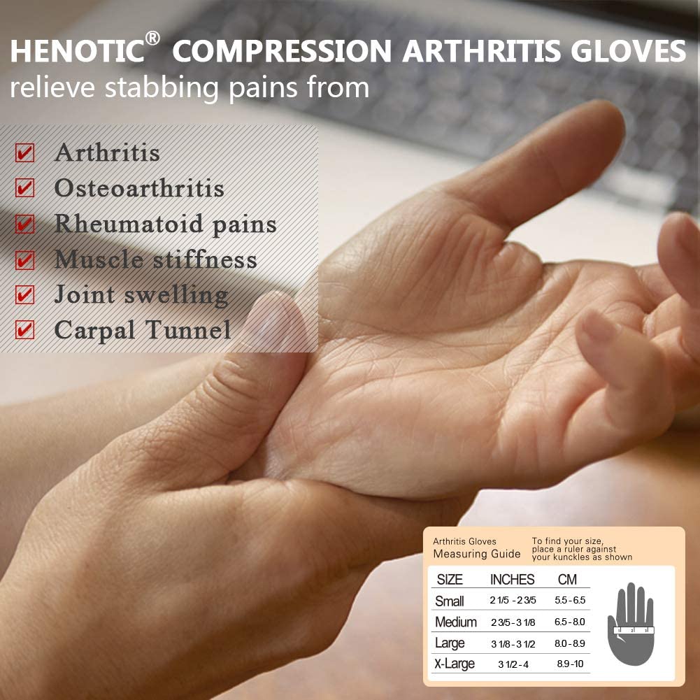 Guantes de compresión para mujeres y hombres, sin dedos, transpirables, absorben la humedad, guantes de compresión para artritis para dolores en las articulaciones